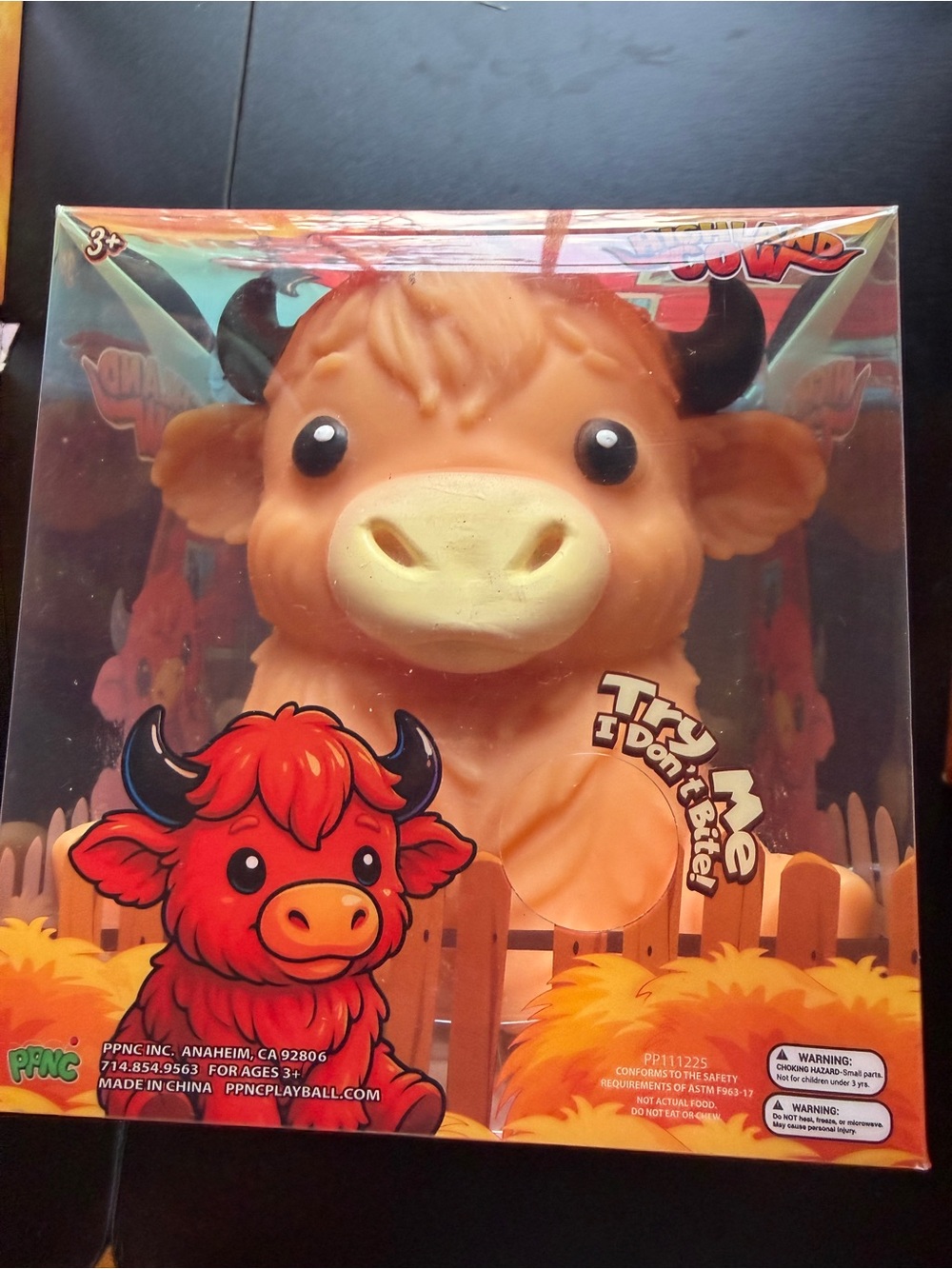 New Viral Jumbo 5" XL Squishy Highland Cow PPNC 3+ Squeeze Light Brown Toy